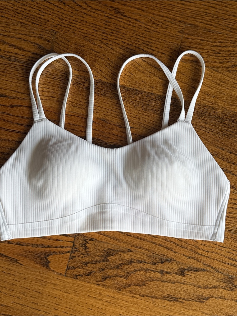 lululemon athletica Ribbed Double-Strap Bralette — White